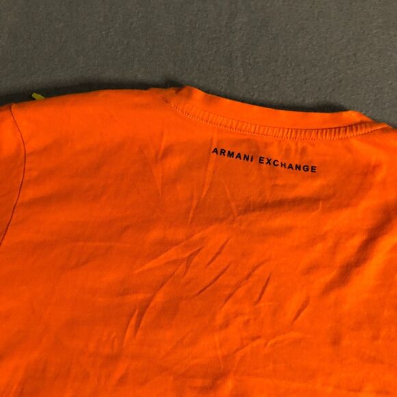 armani exchange womens t shirt top medium m orange graphic pencil drawing s15 - Picture 6 of 14